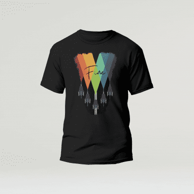 Men's black t-shirt RAINBOW